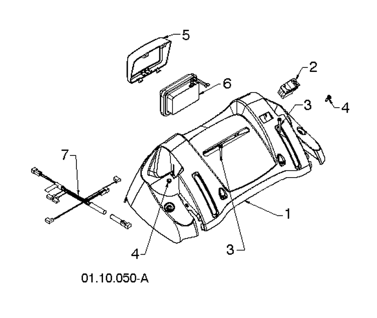 Handle Diagram and Parts List for 1827EXLT (96193007701)(2012-09) Husqvarna Snow Blower