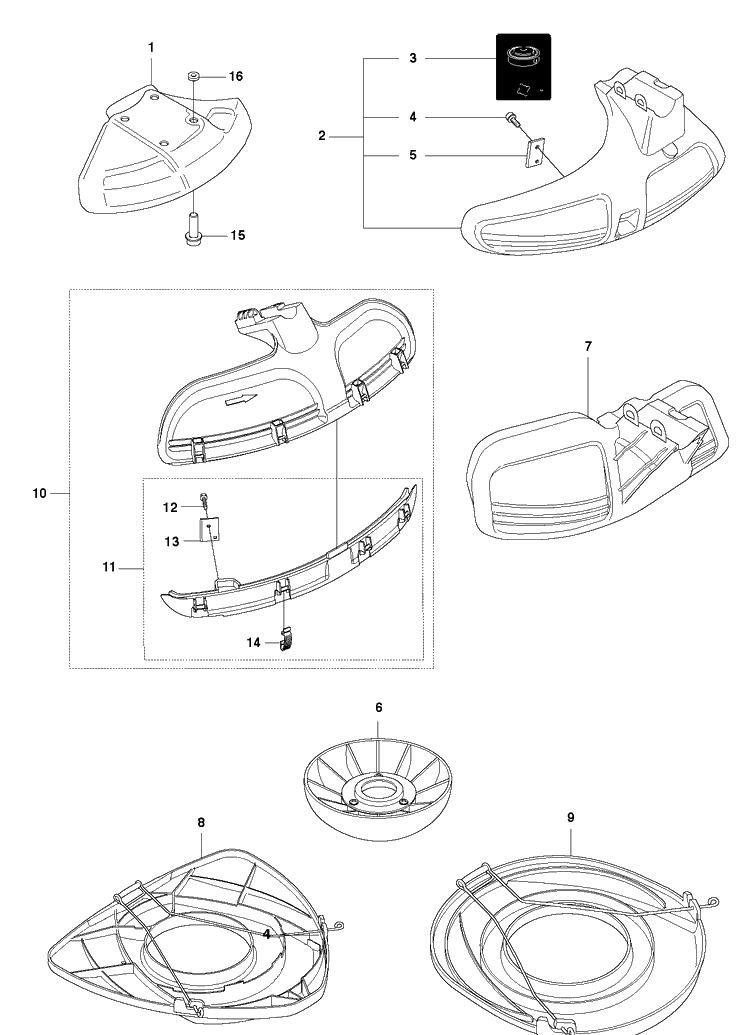 Accessories 3 Diagram and Parts List for 345RX 20103600001-20144899999 Husqvarna Brush Cutter