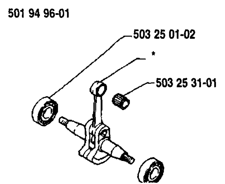 Crankshaft Diagram and Parts List for 22RL 1989-09 Husqvarna Trimmer