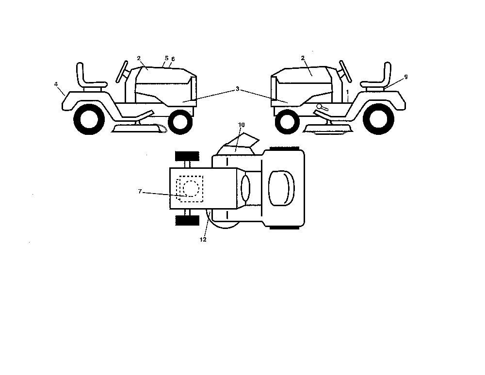 Decals Diagram and Parts List for YTA22V46-96045005100  Husqvarna Lawn Tractor
