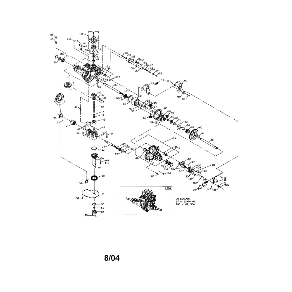 Hydro Gear Transaxle Diagram and Parts List for 917279040  Husqvarna Lawn Tractor