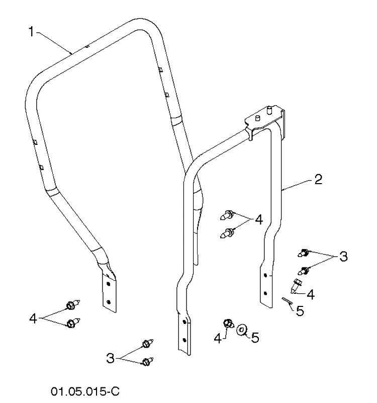 Handle 4 Diagram and Parts List for ST276EP (96191003906)(2012-08) Husqvarna Snow Blower
