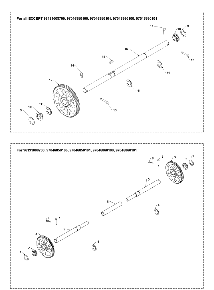 Drive Diagram and Parts List for ST224  Husqvarna Snow Blower