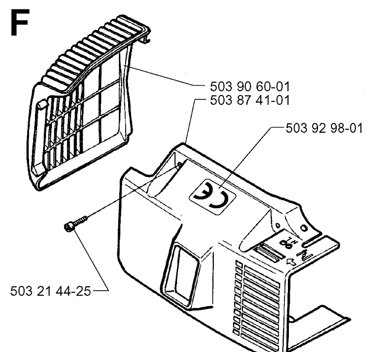 Cover Diagram and Parts List for 225BV 19970500001-Current Husqvarna Leaf Blower / Vacuum