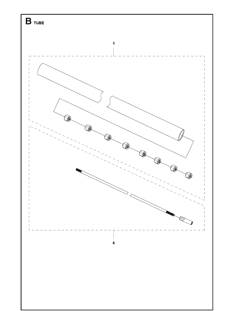 Tube Diagram and Parts List for 333RB Mark II Husqvarna Edger