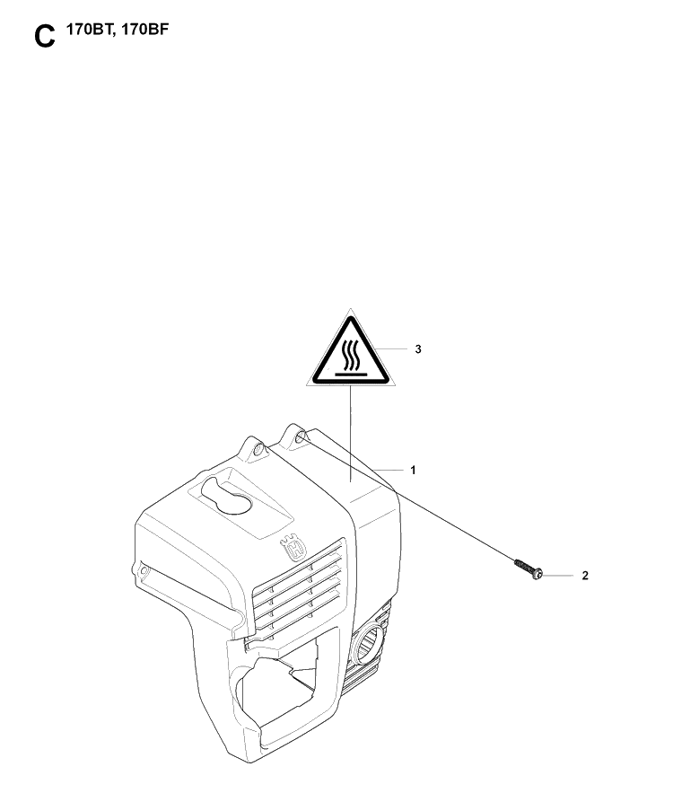 Cylinder Cover Diagram and Parts List for 170BT 20084000001-Current Husqvarna Leaf Blower / Vacuum
