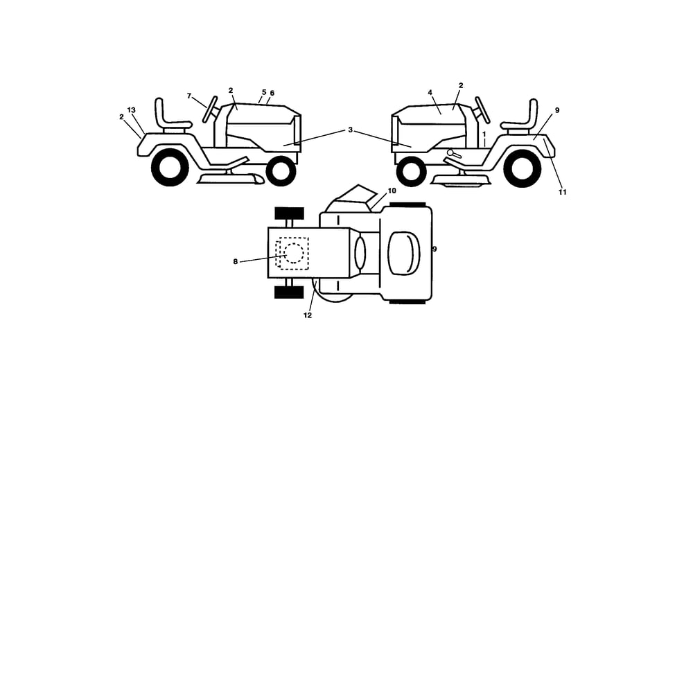 Decals Diagram and Parts List for 917287540  Husqvarna Lawn Tractor