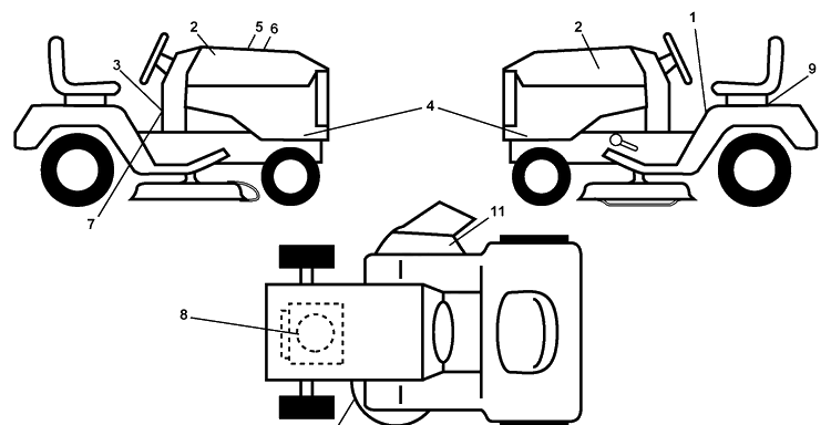 Decals Diagram and Parts List for YTH2042 (96043010602)(2010-03) Husqvarna Lawn Mower