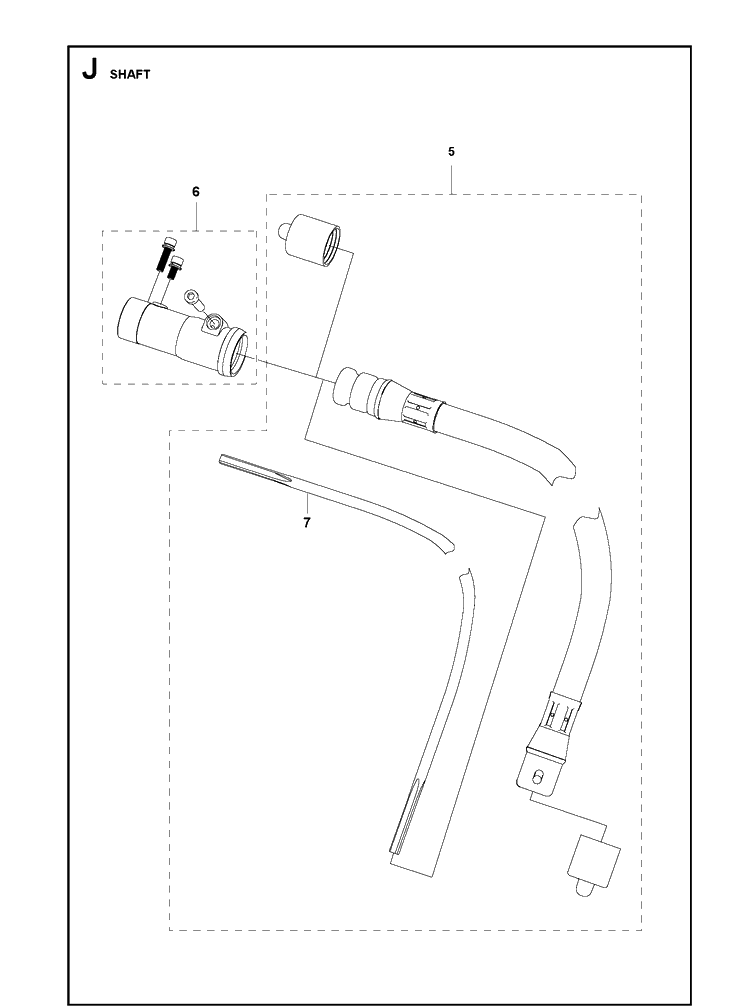 Shaft Diagram and Parts List for 333RB Mark II Husqvarna Edger