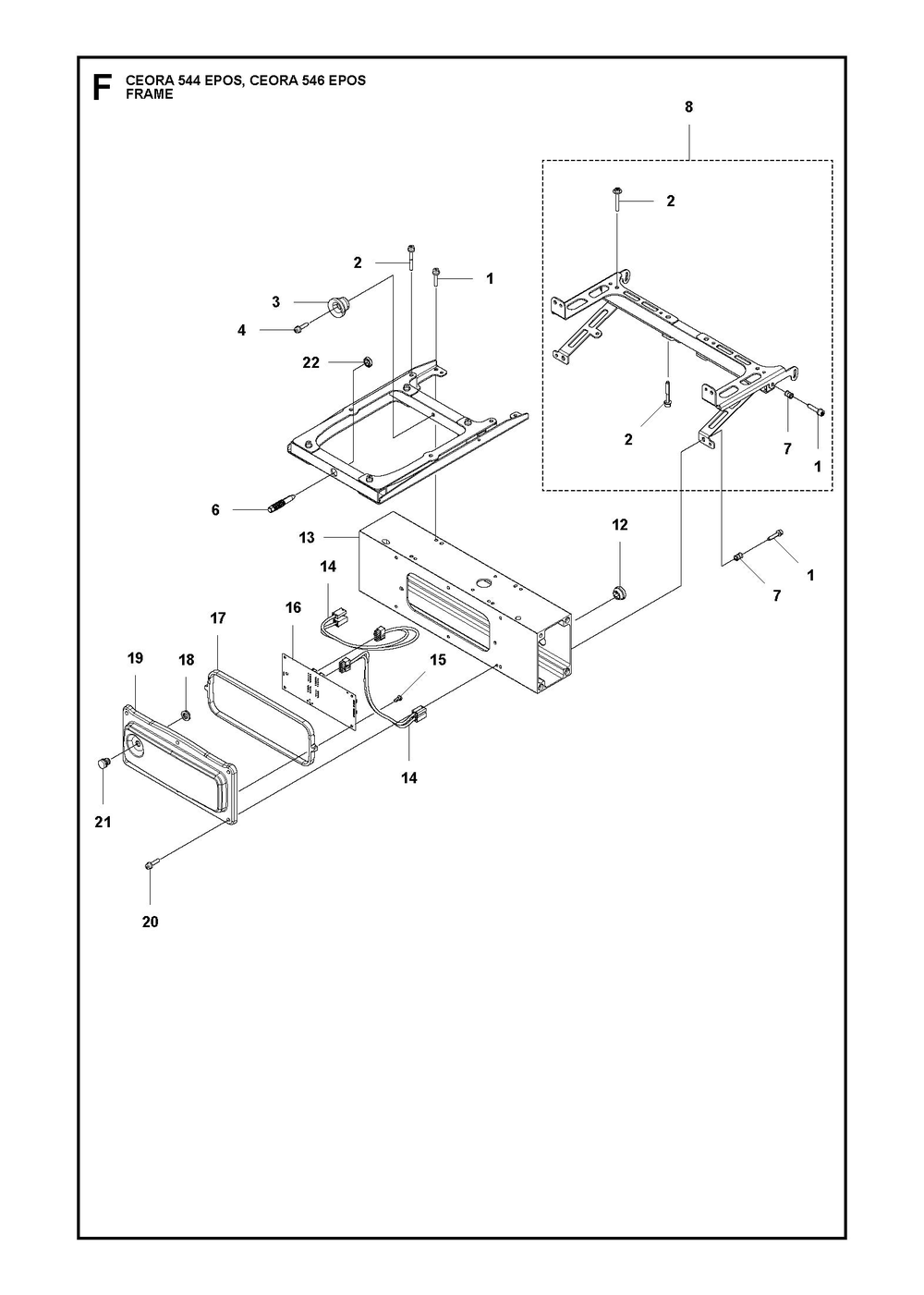 Frame Diagram and Parts List for CEORA544EPOS  Husqvarna Lawn Mower