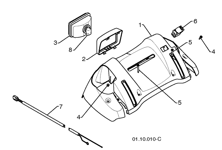 Handles 1 Diagram and Parts List for ST261E (96191003000)(2009-09) Husqvarna Snow Blower