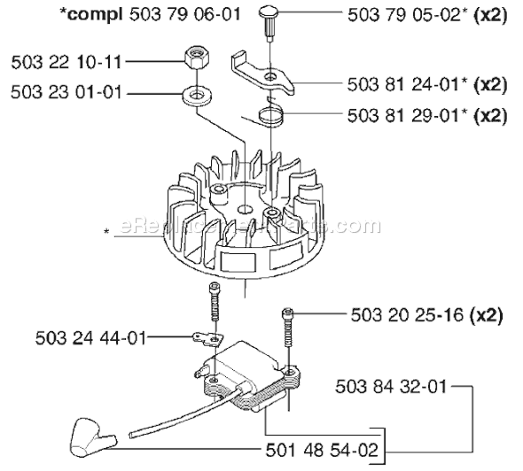 Page J Diagram and Parts List for 225H60 2002-06 Husqvarna Trimmer