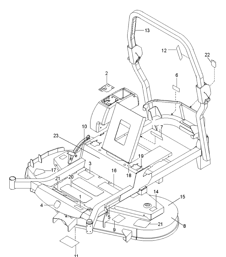 Decals Diagram and Parts List for MZ54 (96795370100)(2018-08) Husqvarna Lawn Mower