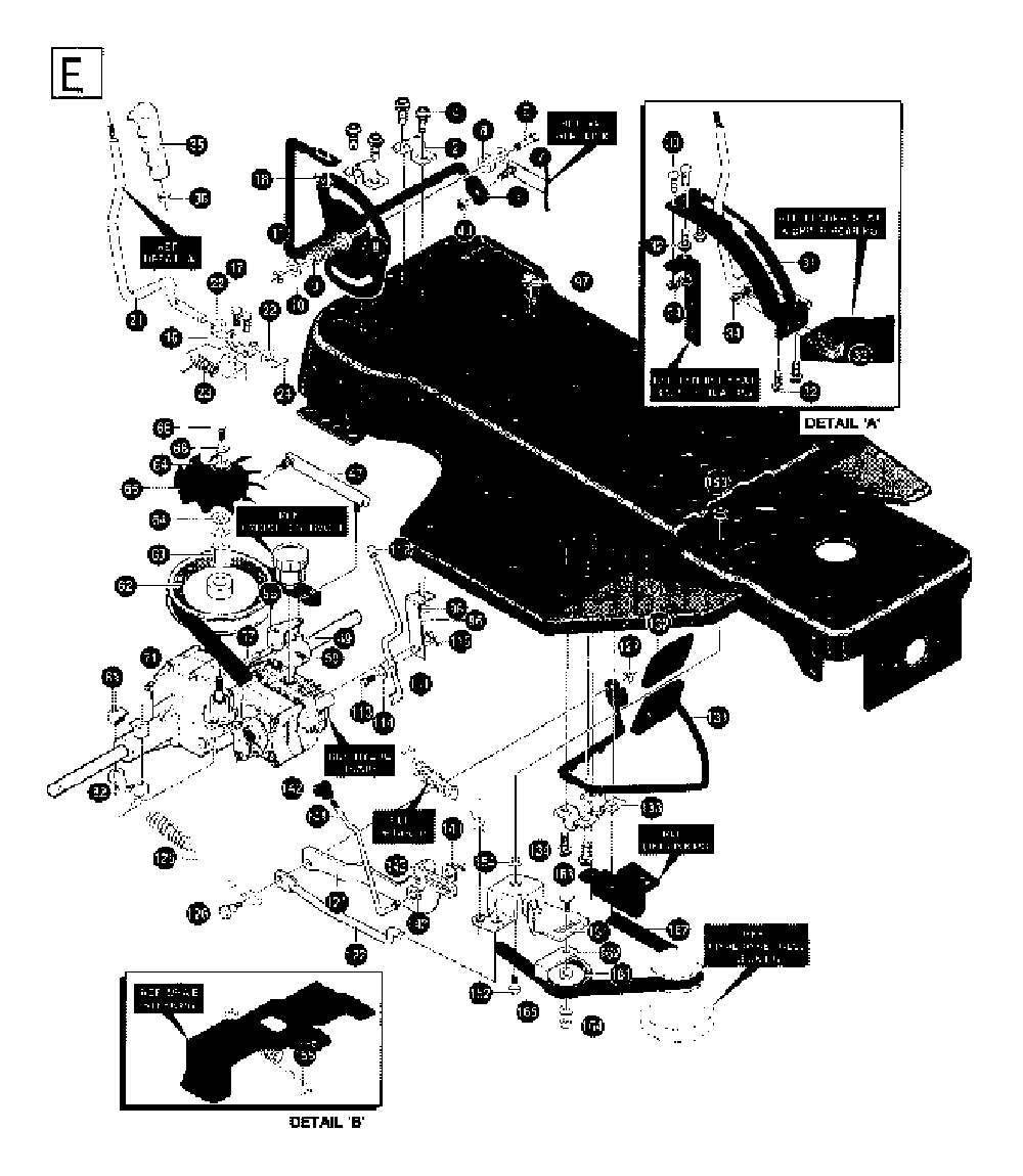 Drive Diagram and Parts List for LT4140H 1995-03 Husqvarna Lawn Tractor