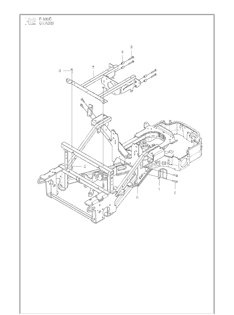Chassis / Frame 2 Diagram and Parts List for P520D (967019501)(20120100001-20143999999) Husqvarna Lawn Mower