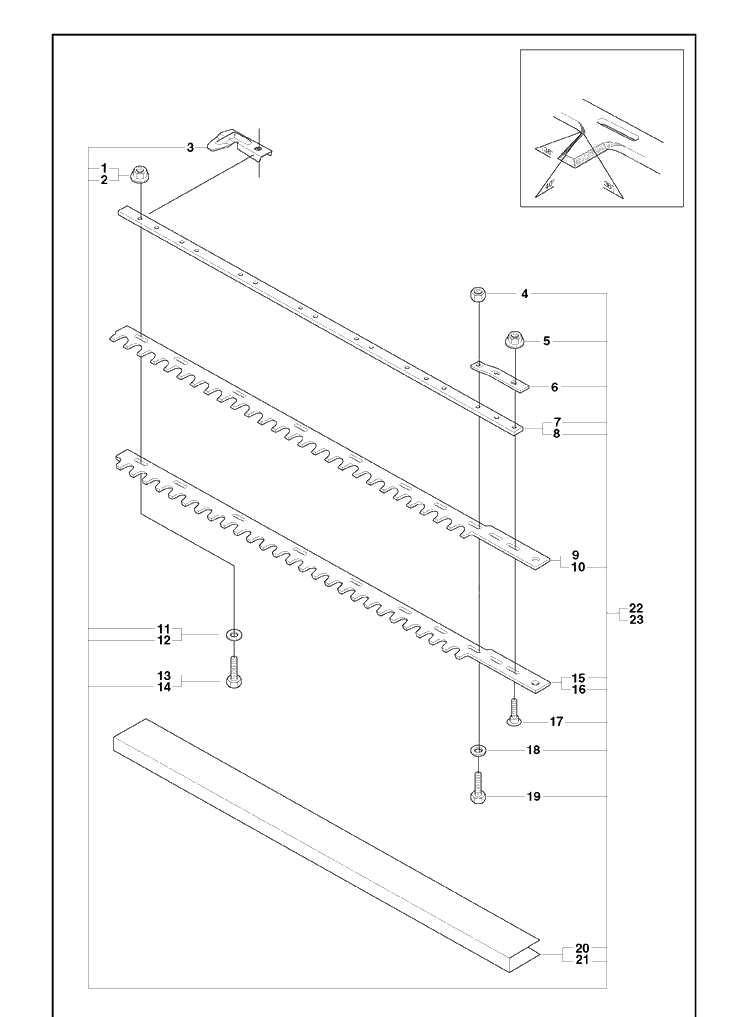 Cutting Equipment Diagram and Parts List for 325HS75 (X-SERIES)(2008-05) Husqvarna Hedge Trimmer