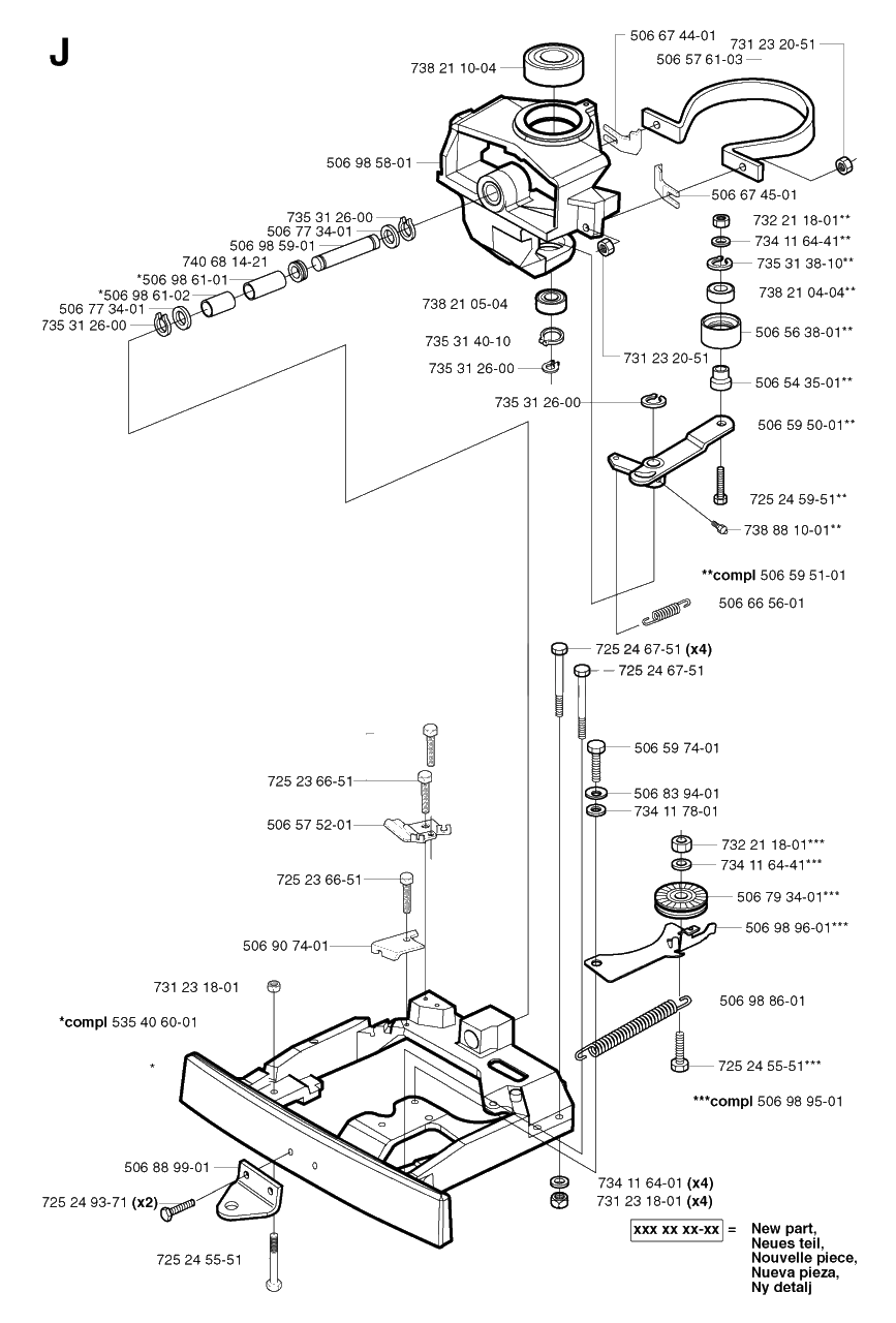 Chassis / Frame Diagram and Parts List for R11 2002-02 Husqvarna Lawn Tractor