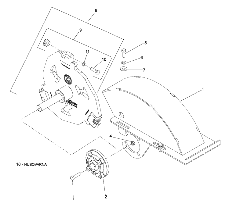 Cover And Blade Diagram and Parts List for SG13B (966042601)(2009-02) Husqvarna Stump Grinder