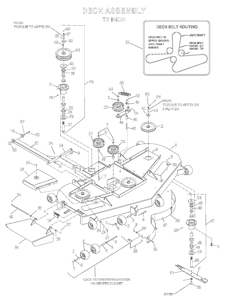 72 Inch/183cm Cutting Deck Diagram and Parts List for BZE7234D (033600000 and Up)(2005-02) Husqvarna Lawn Mower