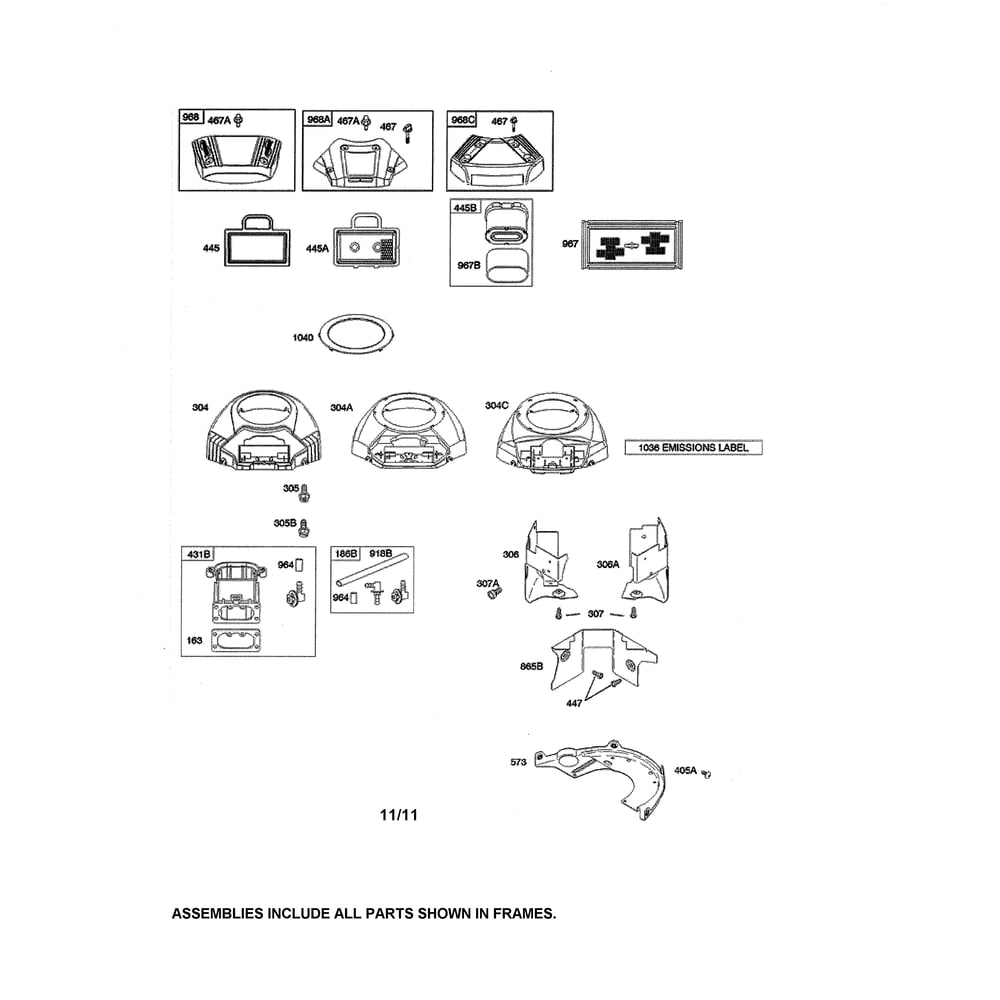Engine >> Air Cleaner/Blower Housing Diagram and Parts List for YTH2348-917289570  Husqvarna Lawn Tractor