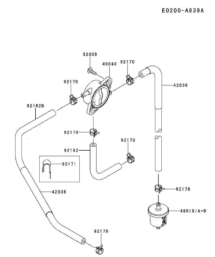 Fuel Valve Diagram and Parts List for FR730V-DS04 2017-09 Husqvarna Engine