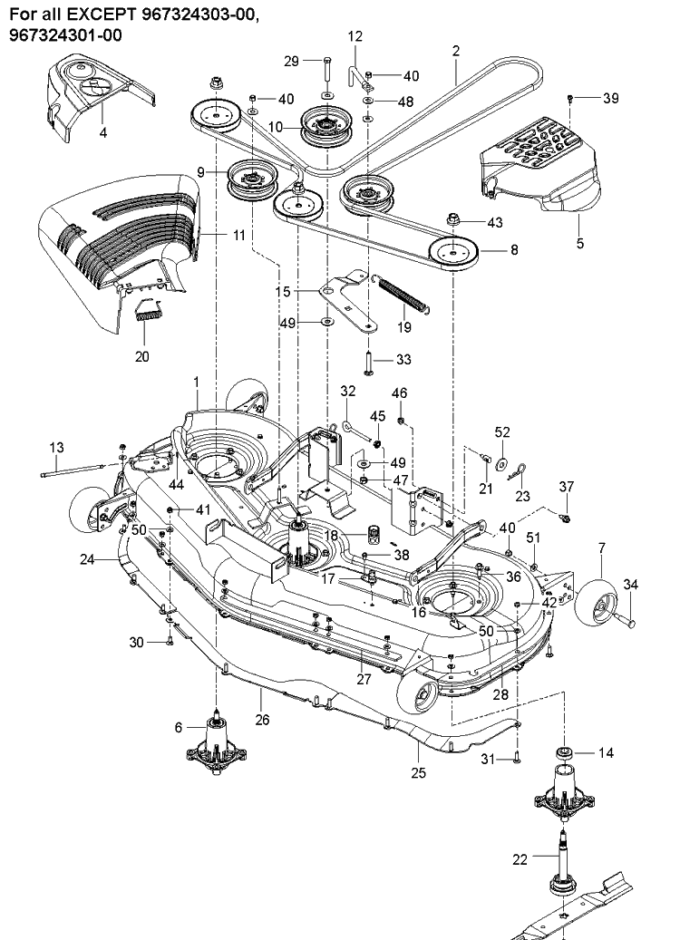 Mower Deck / Cutting Deck Diagram and Parts List for Z254 (96766550100)(2017-02) Husqvarna Lawn Mower
