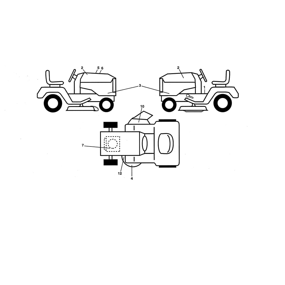 Decals Diagram and Parts List for 917223905  Husqvarna Lawn Tractor