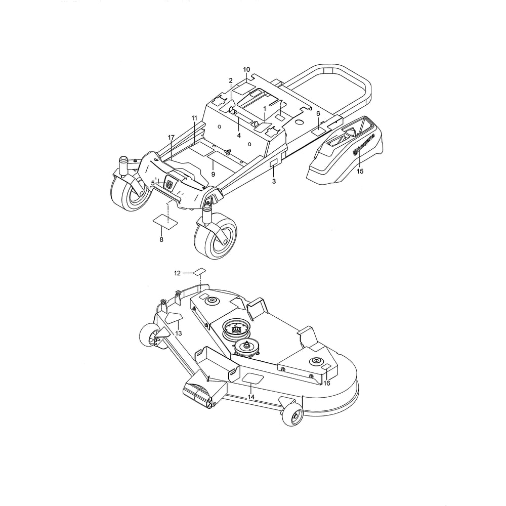 Decals Diagram and Parts List for 91750662  Husqvarna Lawn Tractor