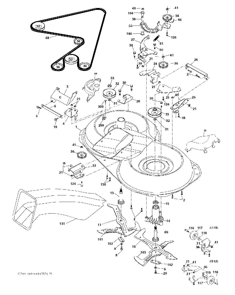 Mower Deck / Cutting Deck Diagram and Parts List for CTH220TWIN (96061026400)(2010-01) Husqvarna Lawn Tractor