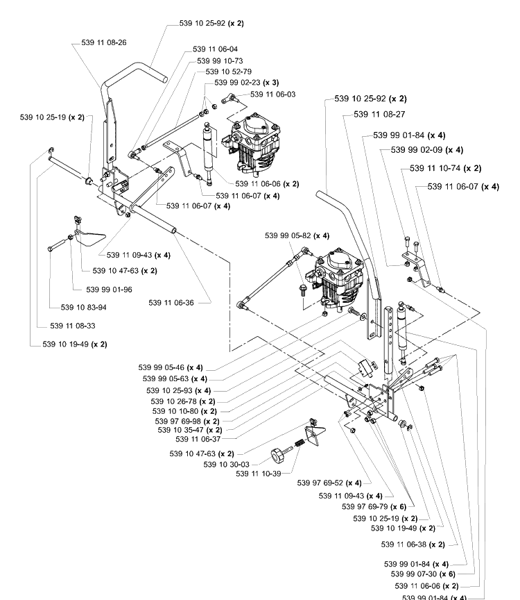 Motion Control Assembly Diagram and Parts List for LZ6123TLKOA (96899269)(2005-08) Husqvarna Lawn Mower