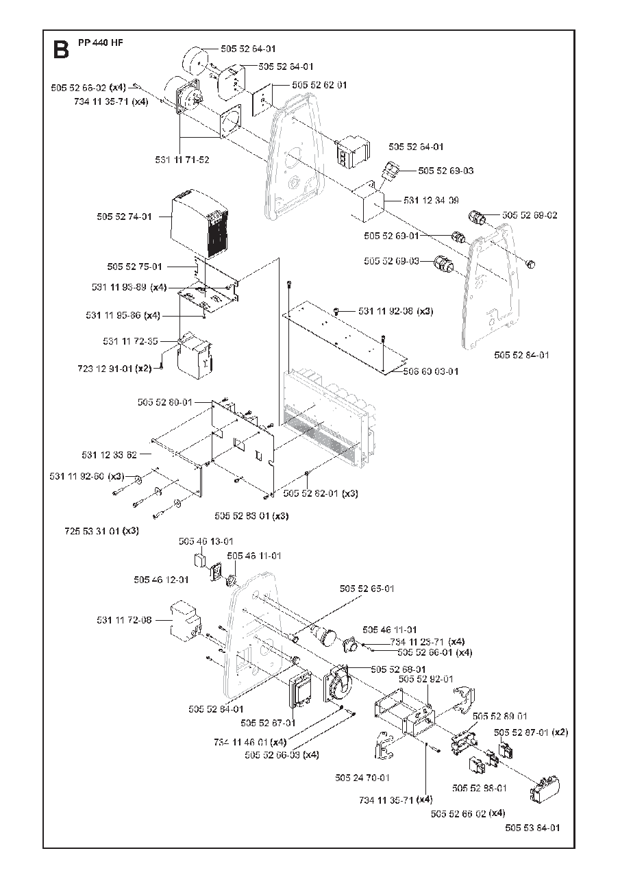 Electrical Diagram and Parts List for PP440 2008-09 Husqvarna Miscellaneous