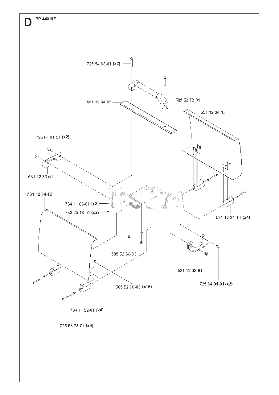 Cover Diagram and Parts List for PP440 2008-09 Husqvarna Miscellaneous