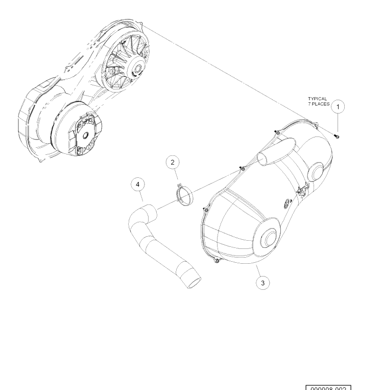 Clutch Cover (Standard) Diagram and Parts List for HUV4421DXP 2006-11 Husqvarna Lawn Tractor