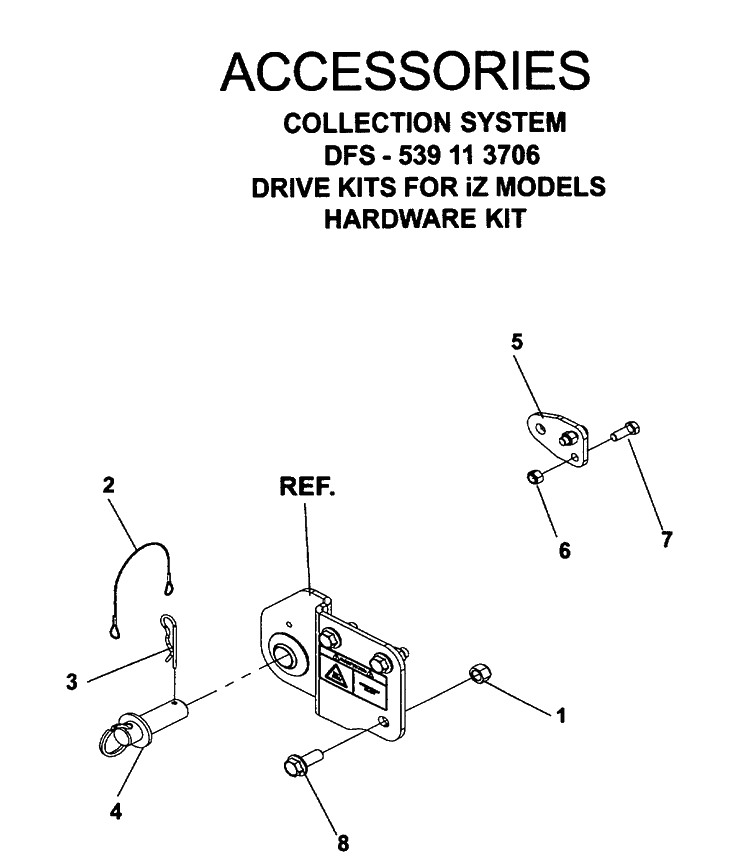 Accessories 8 Diagram and Parts List for IZ5223 (968999526)(2006-08) Husqvarna Lawn Mower