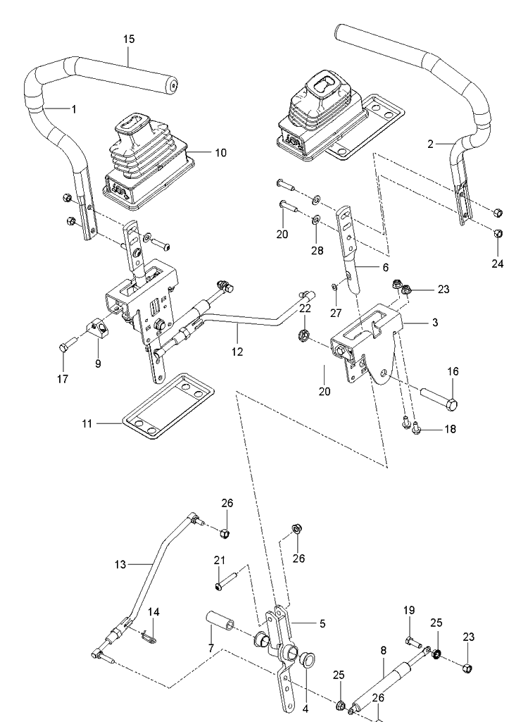 Steering Diagram and Parts List for Z254 (96766550100)(2017-02) Husqvarna Lawn Mower