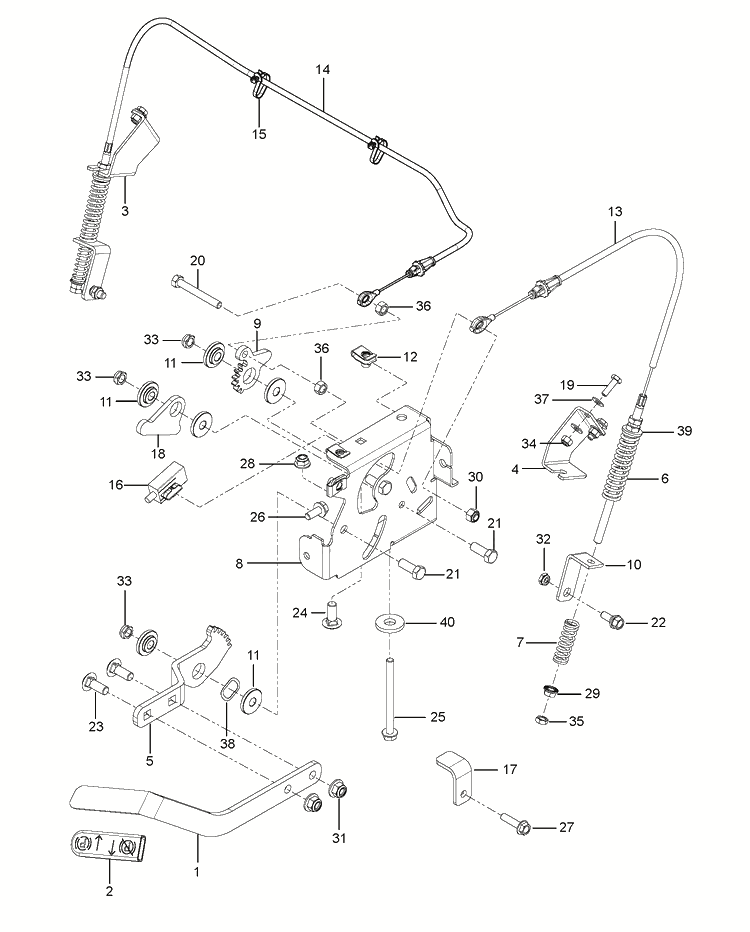 Parking Brake 2 Diagram and Parts List for M-ZT61BF (96717700400)(2013-01) Husqvarna Lawn Mower