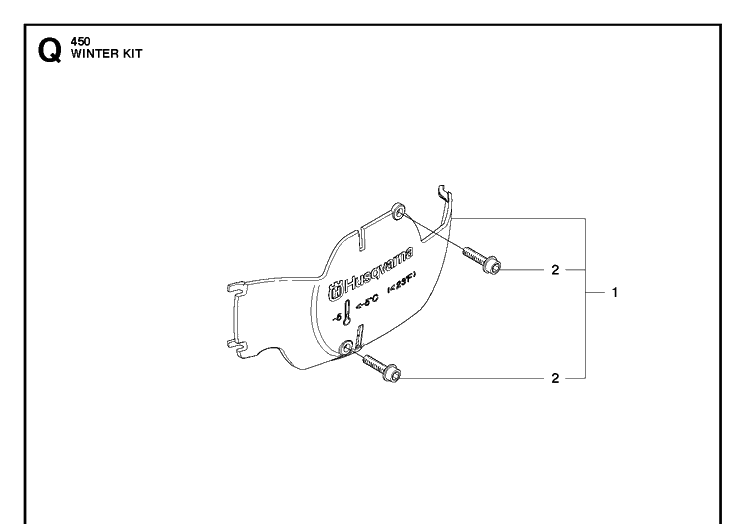 Winter Kit Diagram and Parts List for 450  Husqvarna Chainsaw