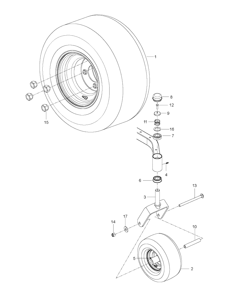 Wheels And Tires Diagram and Parts List for Z242F (96795380300)(2018-10) Husqvarna Lawn Mower