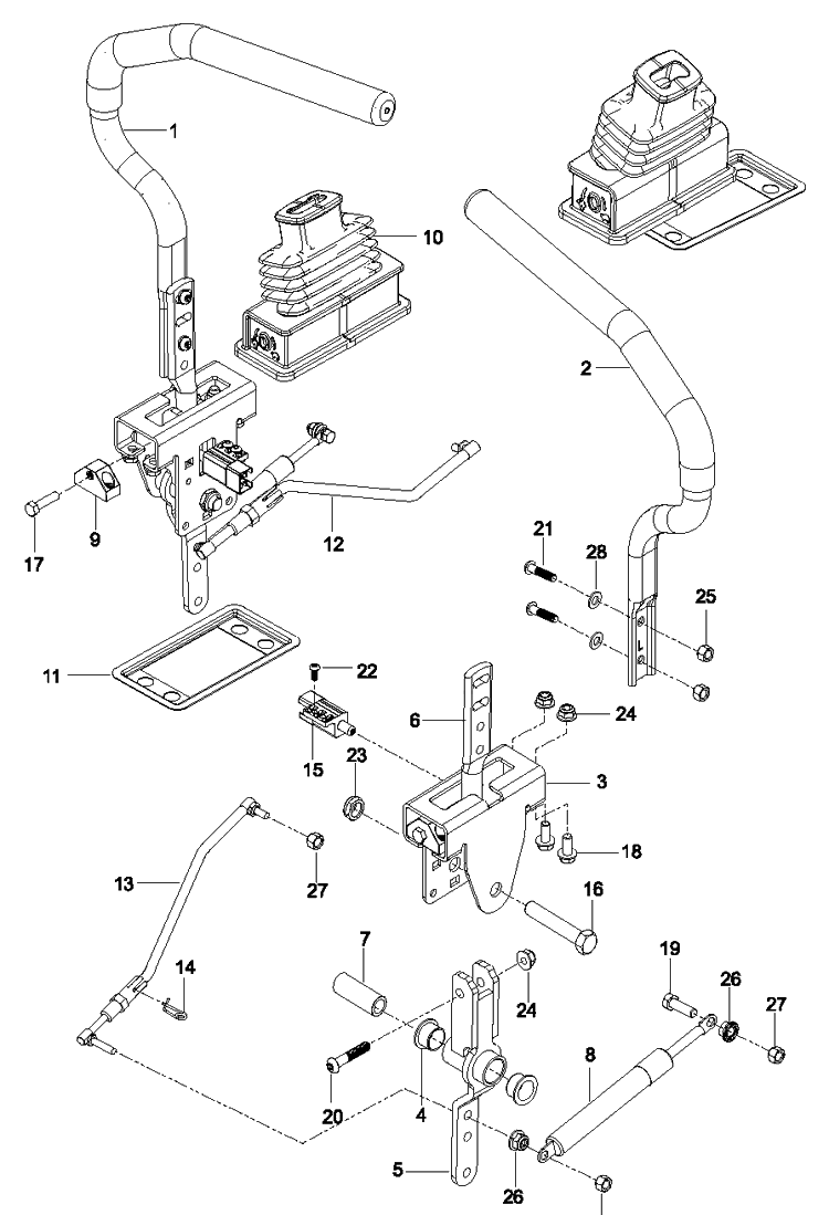 Steering 2 Diagram and Parts List for Z142 (96792460100)(2018-09) Husqvarna Lawn Mower