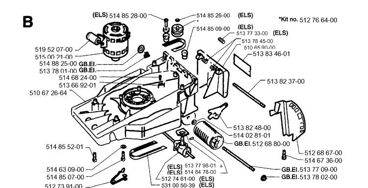 Frame And Engine 6 Diagram and Parts List for 43EL ROYAL Husqvarna Lawn Mower