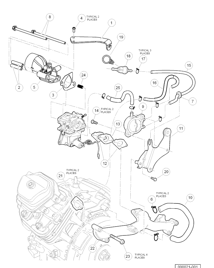Carburetor Installation Honda Gasoline Vehicles Diagram and Parts List for HUV4421GXP 2006-11 Husqvarna Lawn Tractor