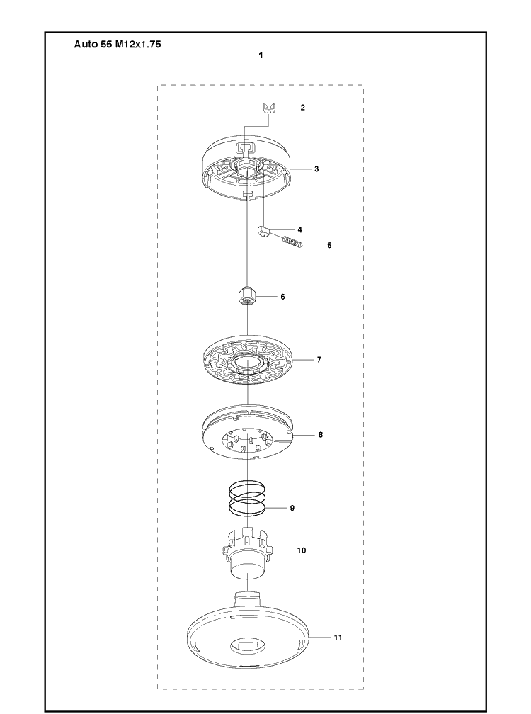 Trimmer Head Diagram and Parts List for 578447201  Husqvarna Trimmer