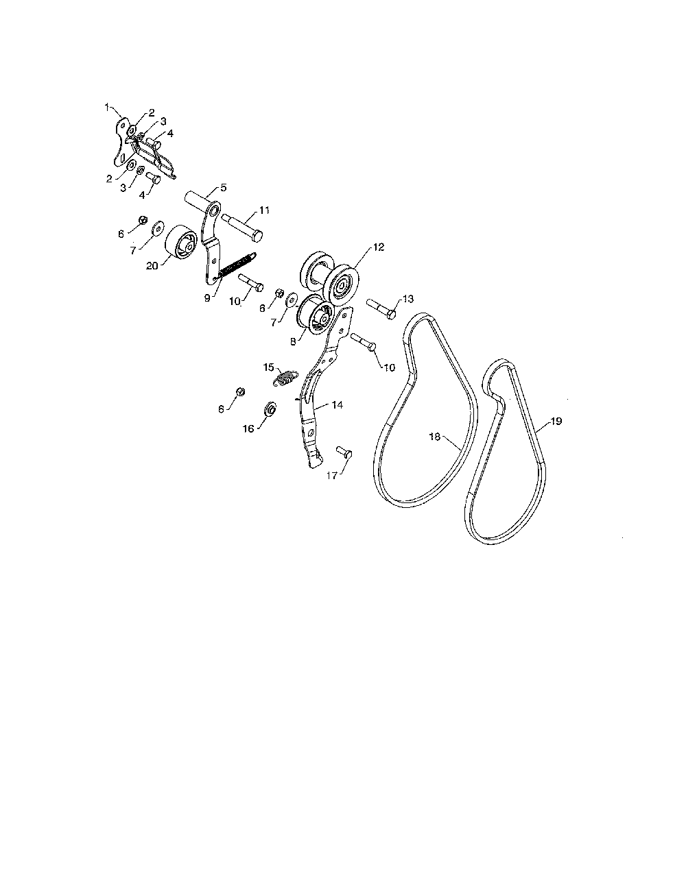 Pulleys/belts Diagram and Parts List for ST227P-96193009702  Husqvarna Snow Blower