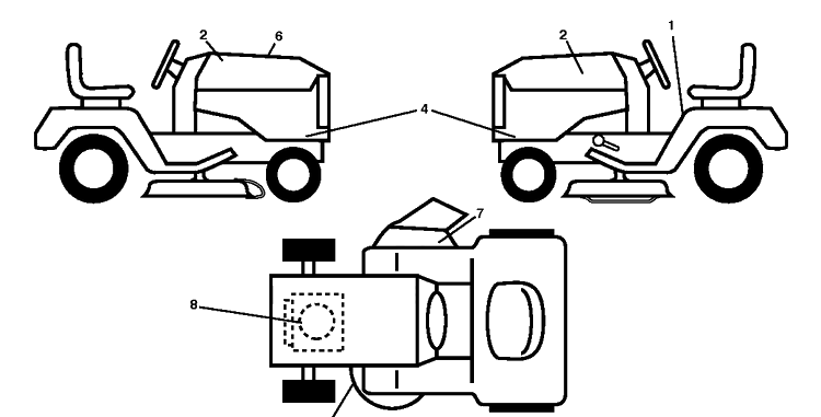 Decals Diagram and Parts List for YTH2042 (96043031500)(2019-07) Husqvarna Lawn Tractor