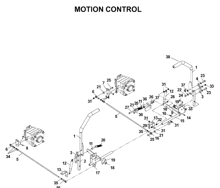 Controls Diagram and Parts List for BZE7234D (033600000 and Up)(2005-02) Husqvarna Lawn Mower