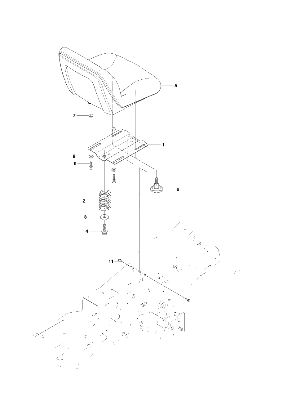 Seat Diagram and Parts List for R18AWD (966414101)(2010-07) Husqvarna Lawn Tractor
