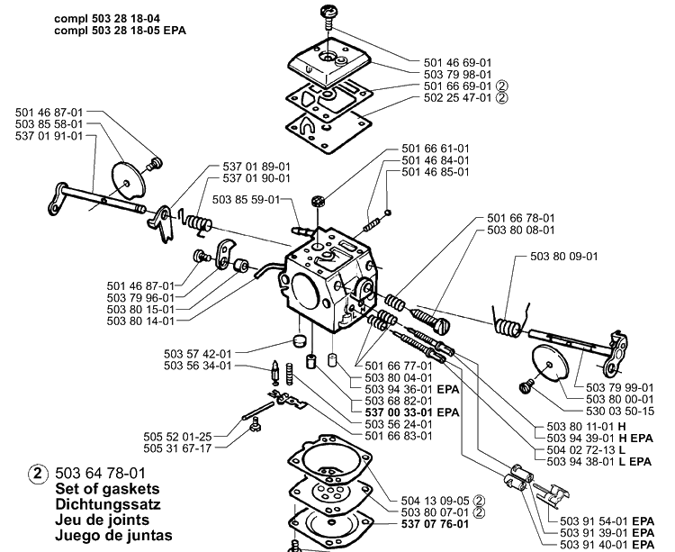 Carburetor Parts (Walbro Hd-6 B And Hd-12 B Epa) Diagram and Parts List for 362EPA 1999-11 Husqvarna Chainsaw