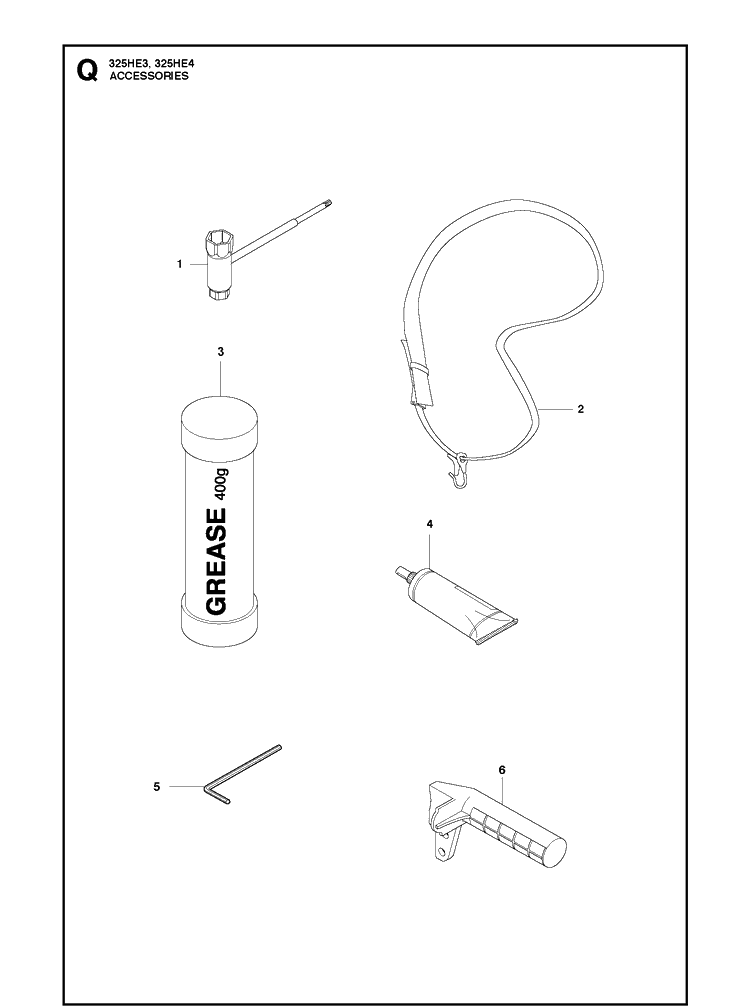 Accessories Diagram and Parts List for 325HE3 966787601 from 20150100001-current Husqvarna Hedge Trimmer