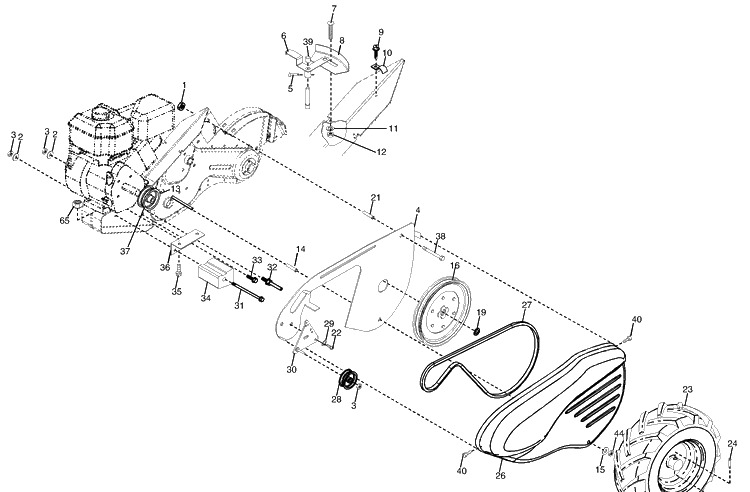 Mainframe, Left Side Diagram and Parts List for 650BRTTA (954329325)(2003-12) Husqvarna Tiller