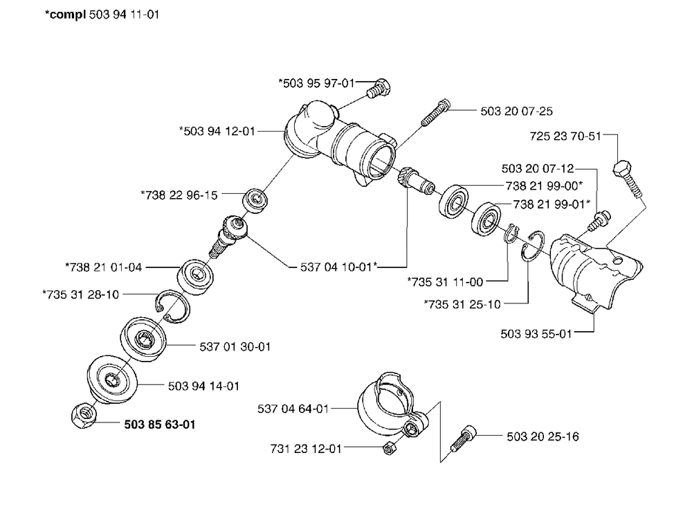 Gear Head Diagram and Parts List for 326L 2002-02 Husqvarna Trimmer